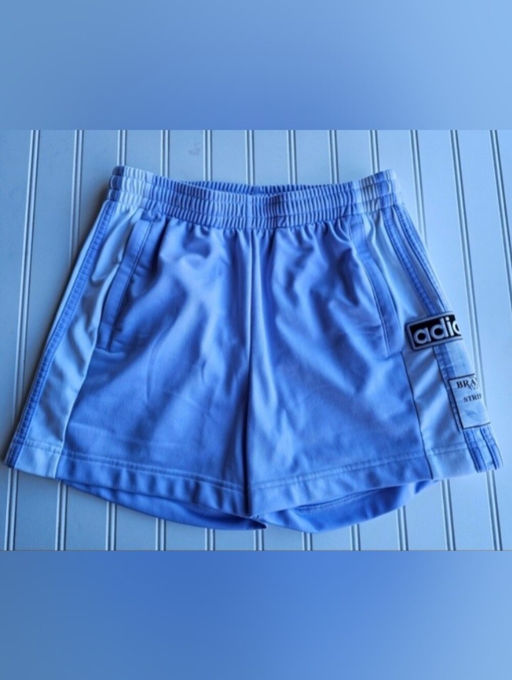 Adidas Originals Adibreak Shorts Women's XS Blue Snap Side Logo Patch